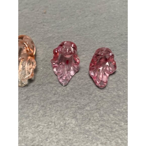 Colorful Lampwork Glass Leaf Beads - Pink Handcrafted for Jewelry Marking - Picture 4 of 8